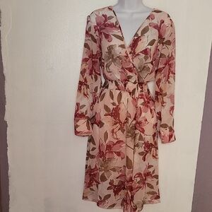 Enfocus Studio Red and Pink Long Sleeve Sundress